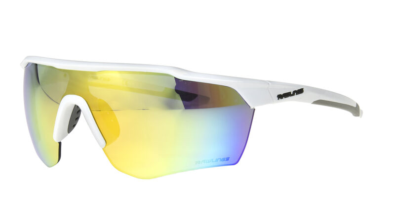 White Rawlings youth half-rim sunglasses with orange mirror lenses - SKU: 10252454