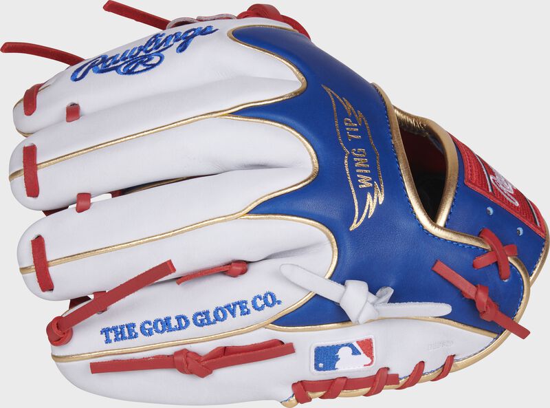 PRO204W-2SRW HOH MLB exclusive infield glove with white fingers and MLB logo on the pinky