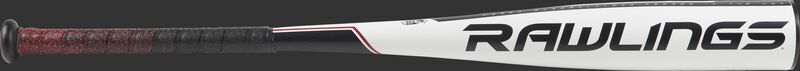 UT9510 Rawlings USSSA 5150 bat with a white barrel and black/red accents