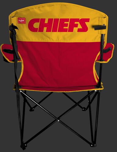 Back of Rawlings Red and Yellow NFL Kansas City Chiefs Lineman Chair With Team Name SKU #31021071111