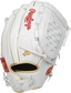 Shell back view of red and white 2021 Liberty Advanced 12.5-inch fastpitch glove image number null