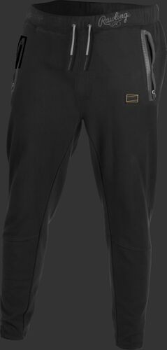 Black Gold Collection jogger style pants with gray draw strings - SKU: GCJOG-B