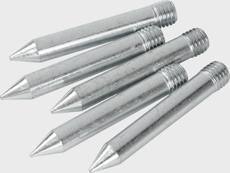 5 metal spikes for a Rawlings spiked home plate - SKU: 12805000