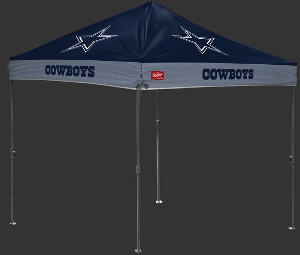 A navy/silver NFL Dallas Cowboys 10x10 canopy with team logos on each side - SKU: 02231065111