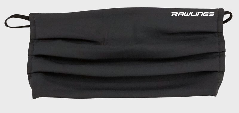 A black Rawlings Performance Wear ear loop sports mask - SKU: RMSKE-BLK