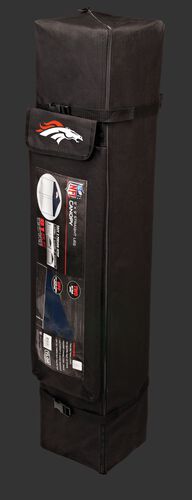 Black carry case of a 9x9 Denver Broncos canopy with a team logo on the side compartment - SKU: 03231066112