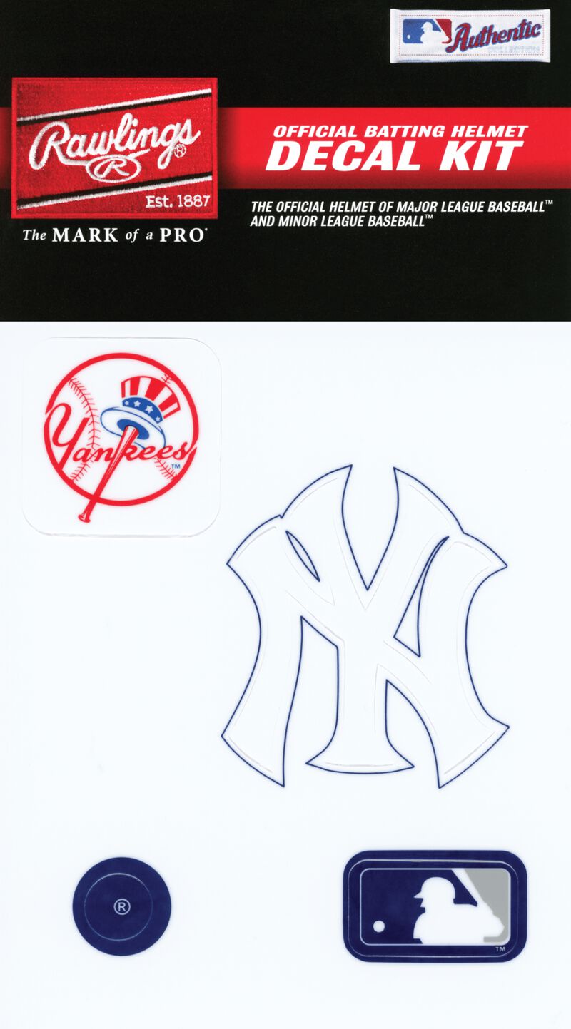 Rawlings MLB New York Yankees Decal Kit With Team Logos and MLB Logo SKU #MLBDC-NYY