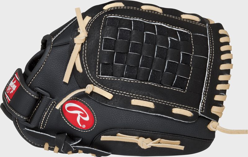 Thumb view of a black RSS130C RSB 13-inch outfield glove with a black Basket web