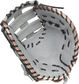Gray palm of a Rawlings Liberty Advanced Color Series 1st base mitt with black laces - SKU: RLADCTSBGRG image number null