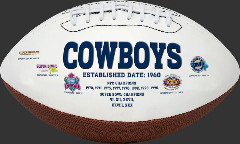 White NFL Dallas Cowboys Football With Team Name SKU #06541065811
