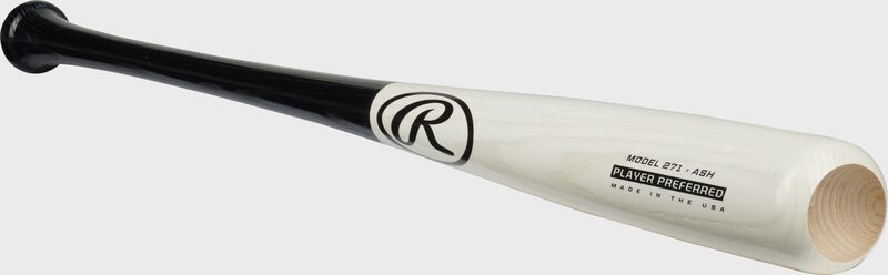 Angled view of a 2021 Player Preferred 271 Ash Wood bat - SKU: 271RAB