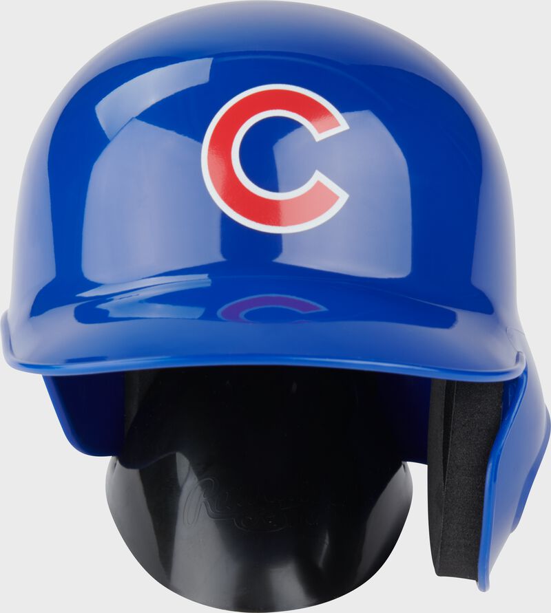 A blue Chicago Cubs mini replica helmet