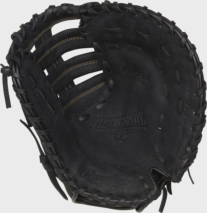 Shell palm view of black Renegade 11.5-in Youth First Base Mitt