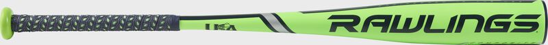 US9T12 Rawlings Threat -12 USA bat with a green barrel and navy accents