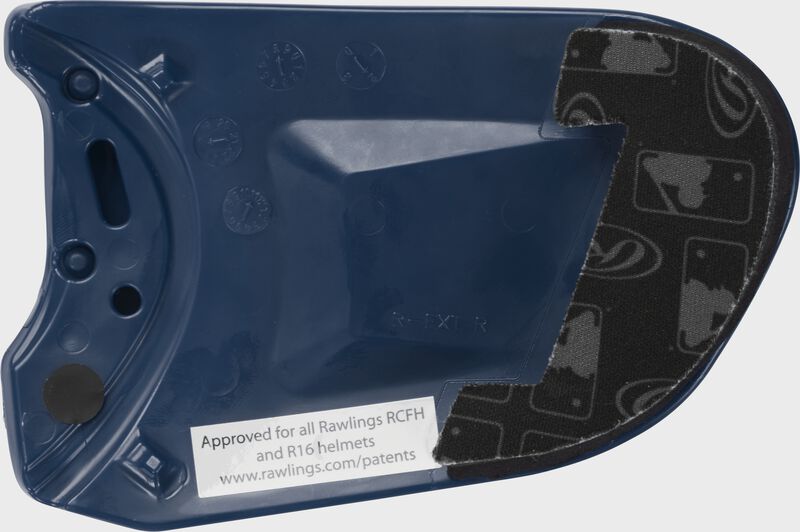 Inside view of Navy Universal Batting Helmet Extension for Right-Handed Batters | SKU:REXTR-N0