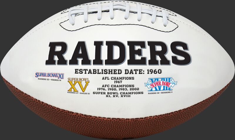 White NFL Oakland Raiders Football With Team Name SKU #06541072811