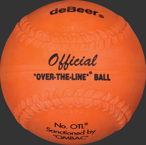 An orange W20222 deBEER 12-inch Clincher softball