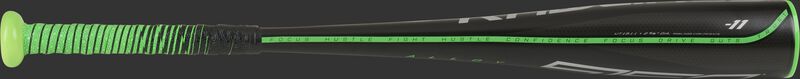 A black Rawlings 2021 5150 USSSA coach pitch bat with green accents - SKU: UT1511