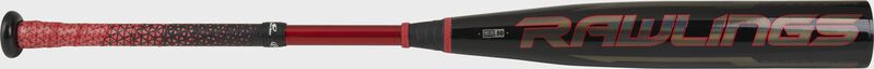 Rawlings logo on the barrel of a 2021 Quatro Pro BBCOR -3 Bat - SKU: BB1Q3