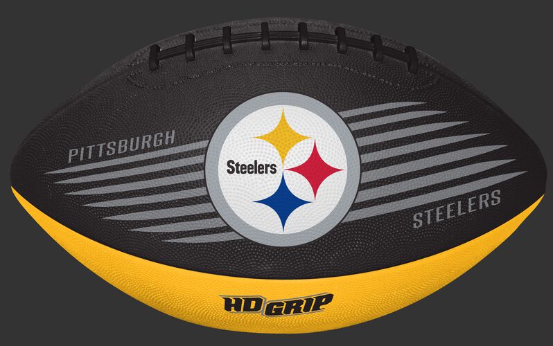 Black and Yellow NFL Pittsburgh Steelers Downfield Youth Football With Team Logo SKU #07731082121