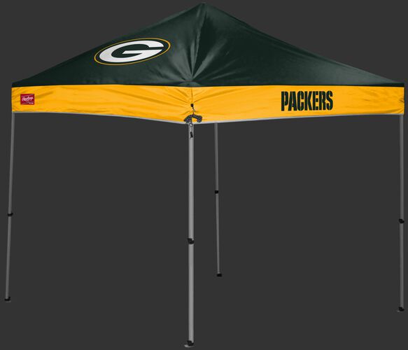 A green/yellow Green Bay Packers 9x9 shelter with a team logo on the left side - SKU: 03231068112