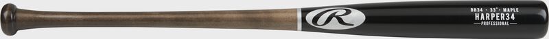 BH34PL Bryce Harper Maple wood bat with a black barrel and brown handle