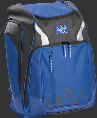 Right angle view of a royal Rawlings Legion backpack - SKU: LEGION-R