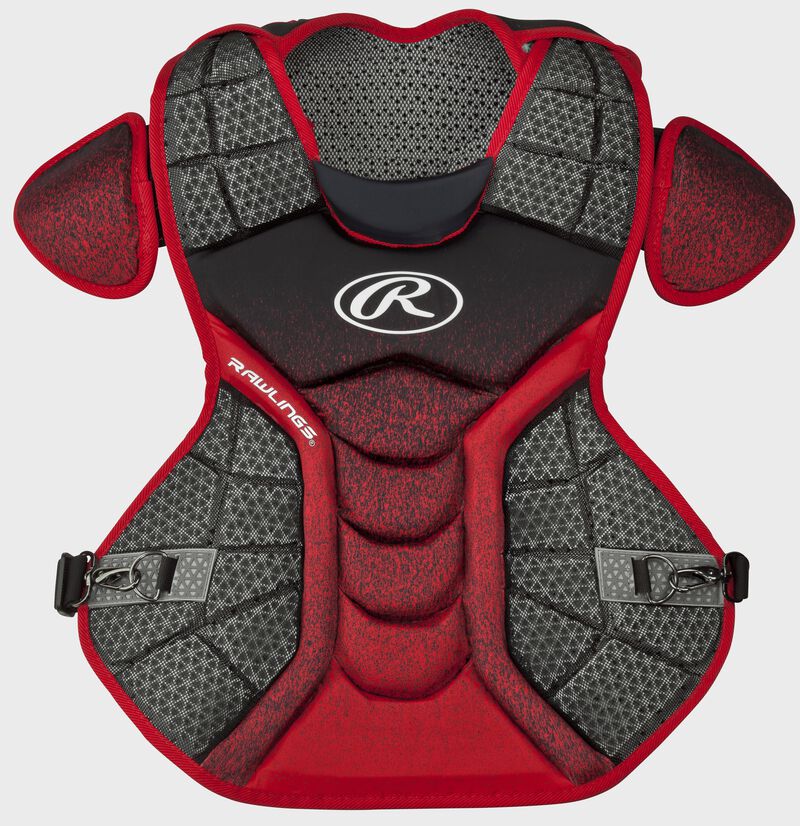 A black/scarlet CPVEL Velo series intermediate chest protector
