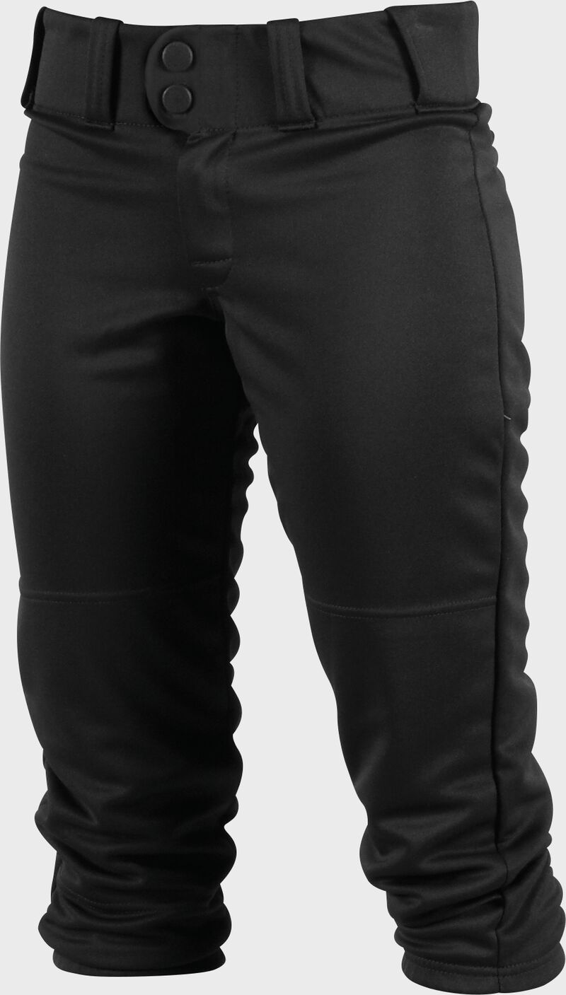 Front of Rawlings Black Adult Women's Low-Rise Softball Pant - SKU #WRB150