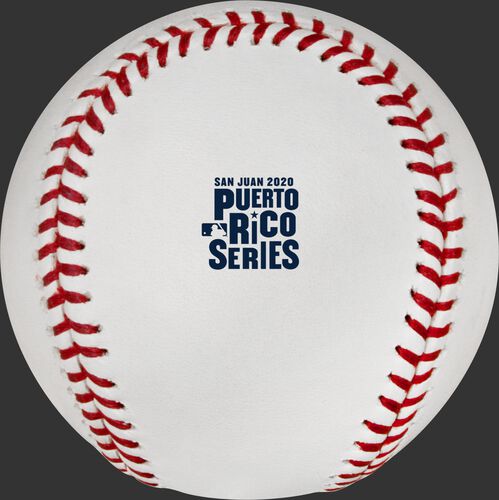 The 2020 Puerto Rico Series logo stamped on a MLB baseball - SKU: ROMLBPRS20
