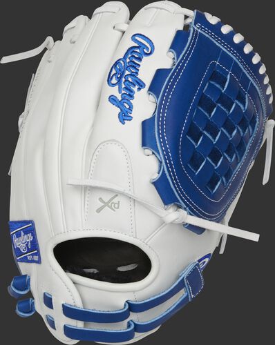 RLA120-3R 12-inch Liberty Advanced infield/pitcher's Basket web glove with a white back and adjustable pull-strap