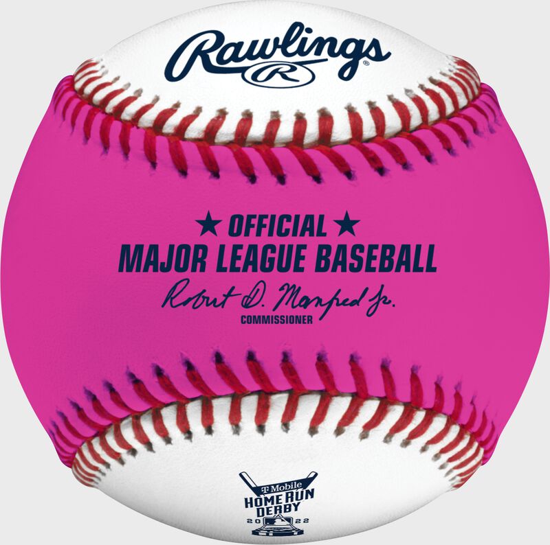 A white/pink MLB 2022 Home Run Derby money baseball - SKU: RSGEA-ROMLBMB22-R