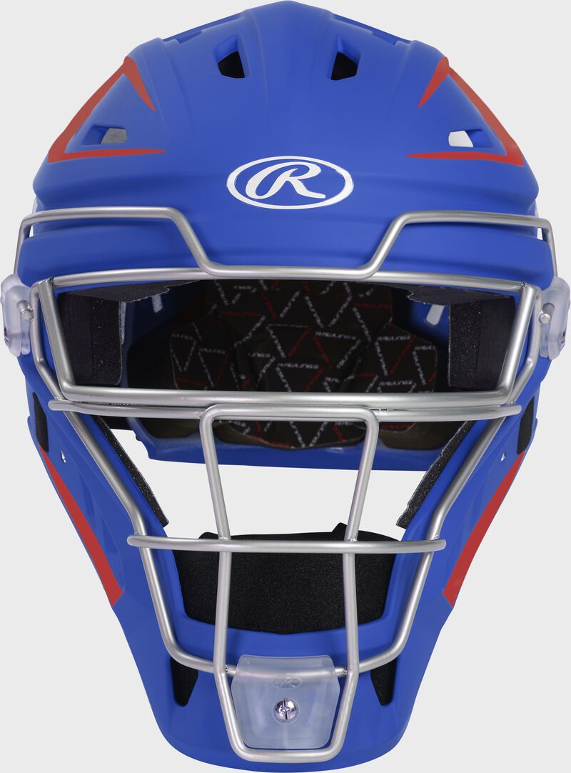 Front view of Rawlings Velo 2.0 Catcher's Helmet - SKU: CHV27