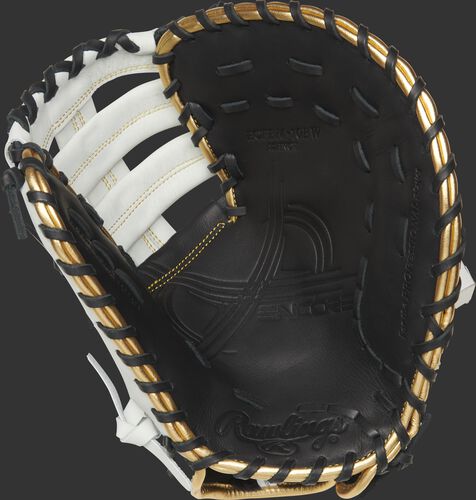 ECFBM Rawlings Encore youth first base mitt with a black palm and black laces