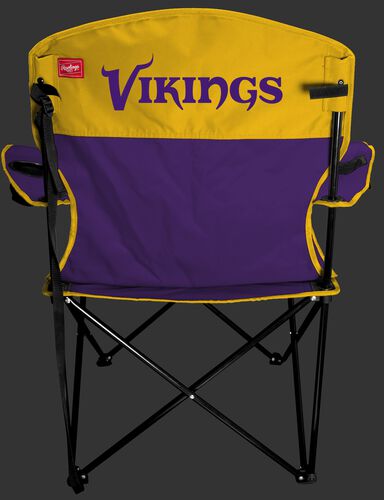 Back of Rawlings Purple and Yellow NFL Minnesota Vikings Lineman Chair With Team Name SKU #31021075111