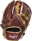Wing Tip back of a Heart of the Hide R2G laced 2-piece solid web glove with metallic binding and welting - SKU: PROR205W-30SHG image number null