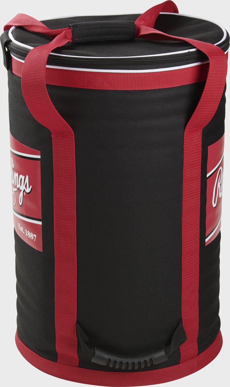 Back view of red Rawlings Soft-Sided Ball Bag - SKU: RSSBB-B