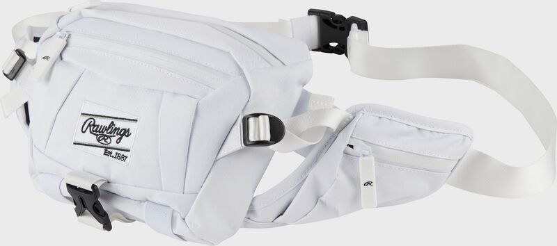 Front left side of a white Rawlings Players sling bag - SKU: RSLING-WH