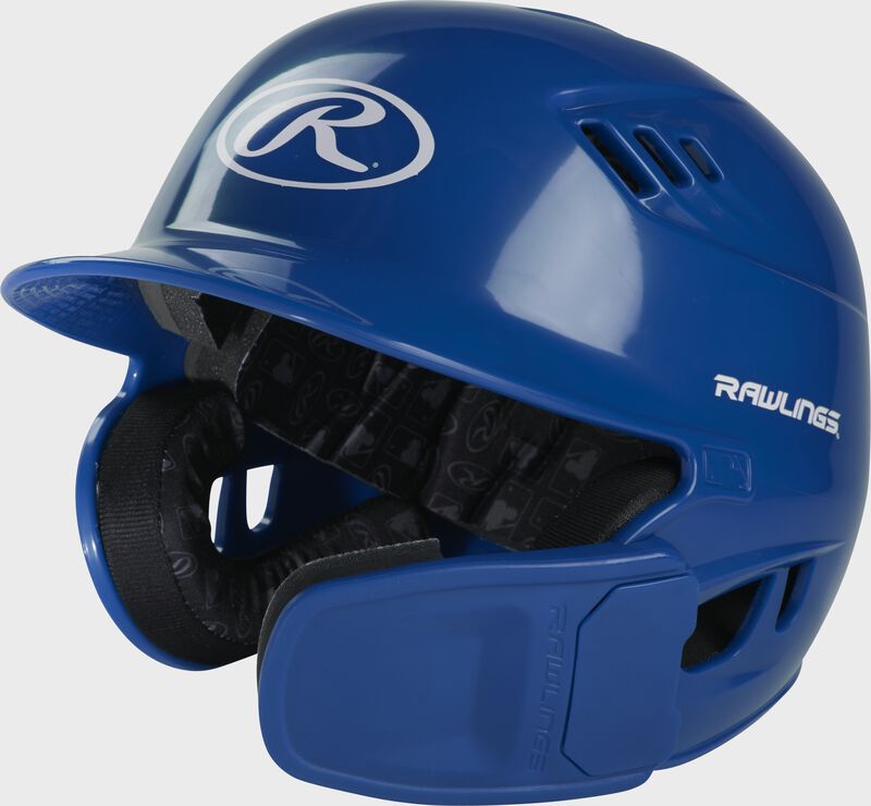 Front left-side view of Royal R16 Reverse Clear Coat Batting Helmet | Junior & Senior - SKU: RSGR6R00