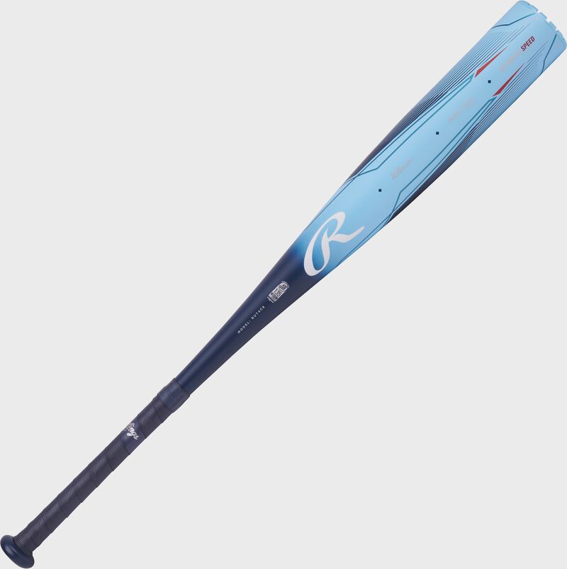 A Clout AI -8 USSSA bat with dark blue handle and light blue barrel angled from bottom left to top right - SKU: RUT4C8