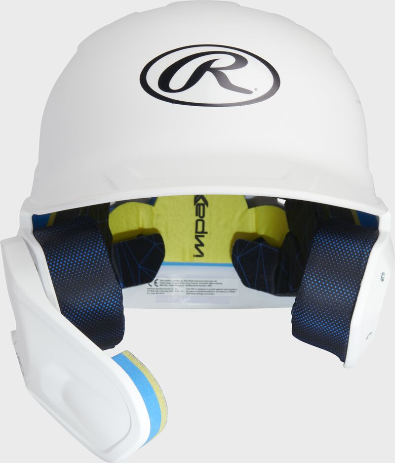 Front view of Rawlings Mach Carbon Batting Helmet - SKU: MAAL