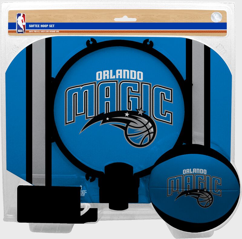 Rawlings Blue and Black NBA Orlando Magic Hoop Set With Team Logo On Ball and Backboard SKU #03544206114