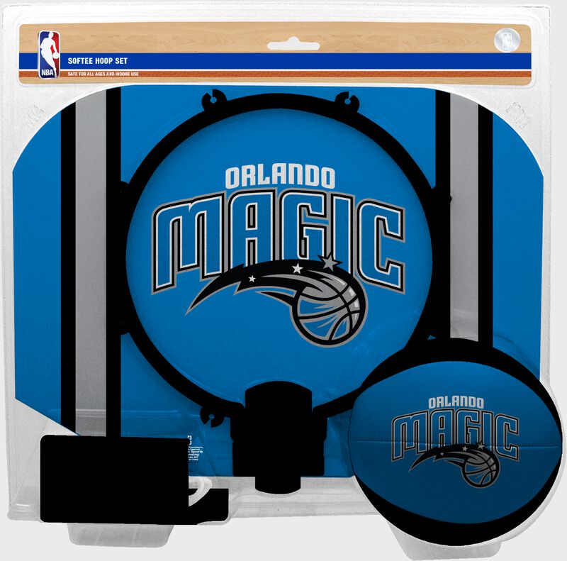 Rawlings Blue and Black NBA Orlando Magic Hoop Set With Team Logo On Ball and Backboard SKU #03544206114 loading=