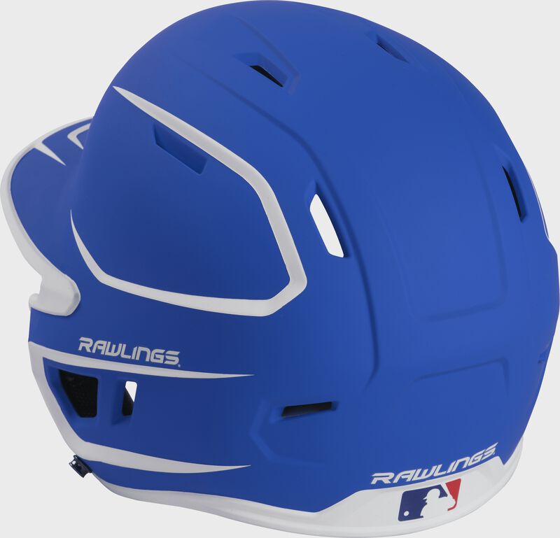 Back left-side view of Rawlings Mach Batting Helmet | 1-Tone & 2-Tone - SKU: MACH loading=