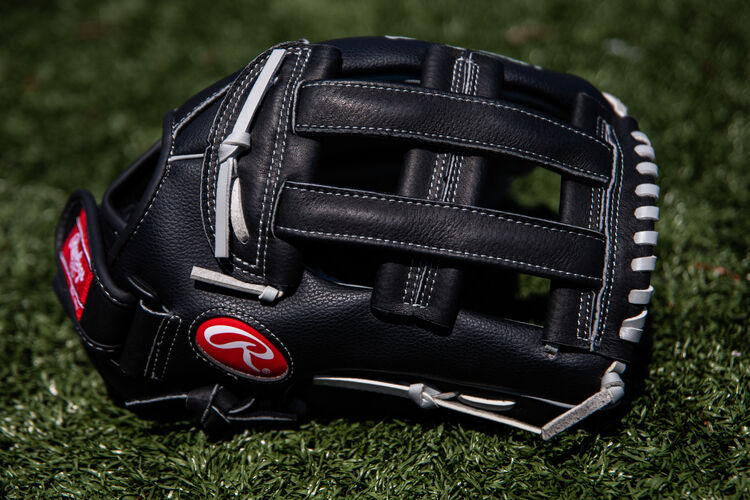 A black RSB H-web glove lying on a field - SKU: RSB130GBH