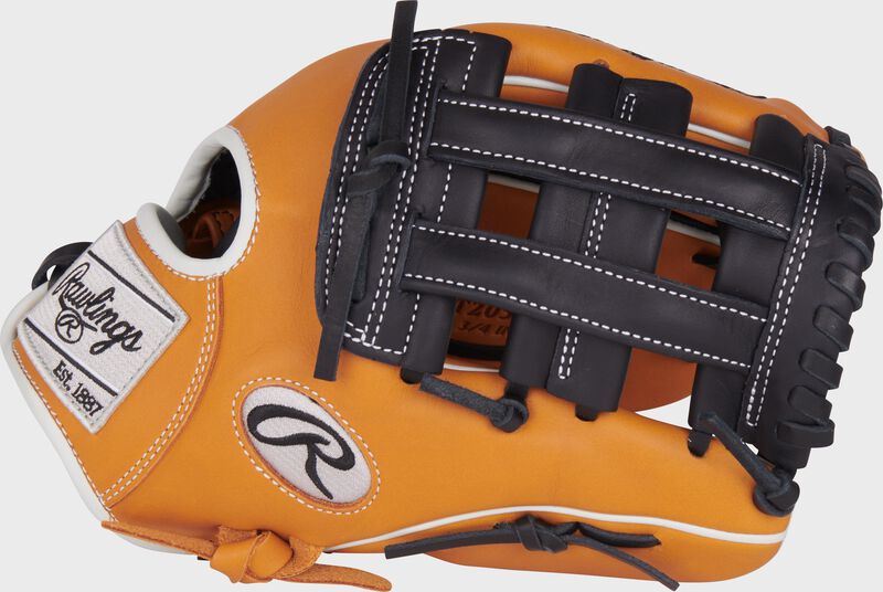 Thumb of a tan/black NXT Series 11.75" ContoUR fit infield glove with a black H-web
