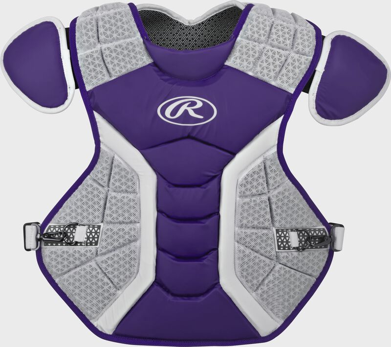 A purple/grey CPPRO Pro Preferred adult chest protector