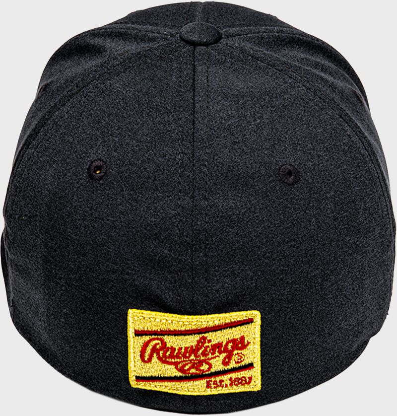 Back view of Rawlings Black Clover Gold Glove Fitted Hat - SKU: BCR1GG0571 loading=