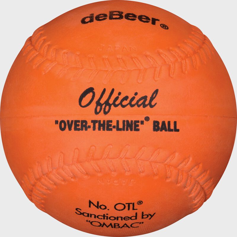 An orange W20222 deBEER 12-inch Clincher softball
