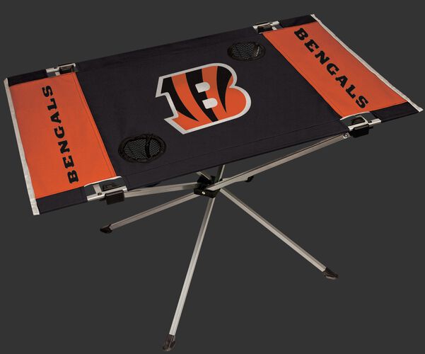 Rawlings Black and Orange NFL Cincinnati Bengals Endzone Table With Two Cup Holders, Team Logo, and Team Name SKU #03391063111